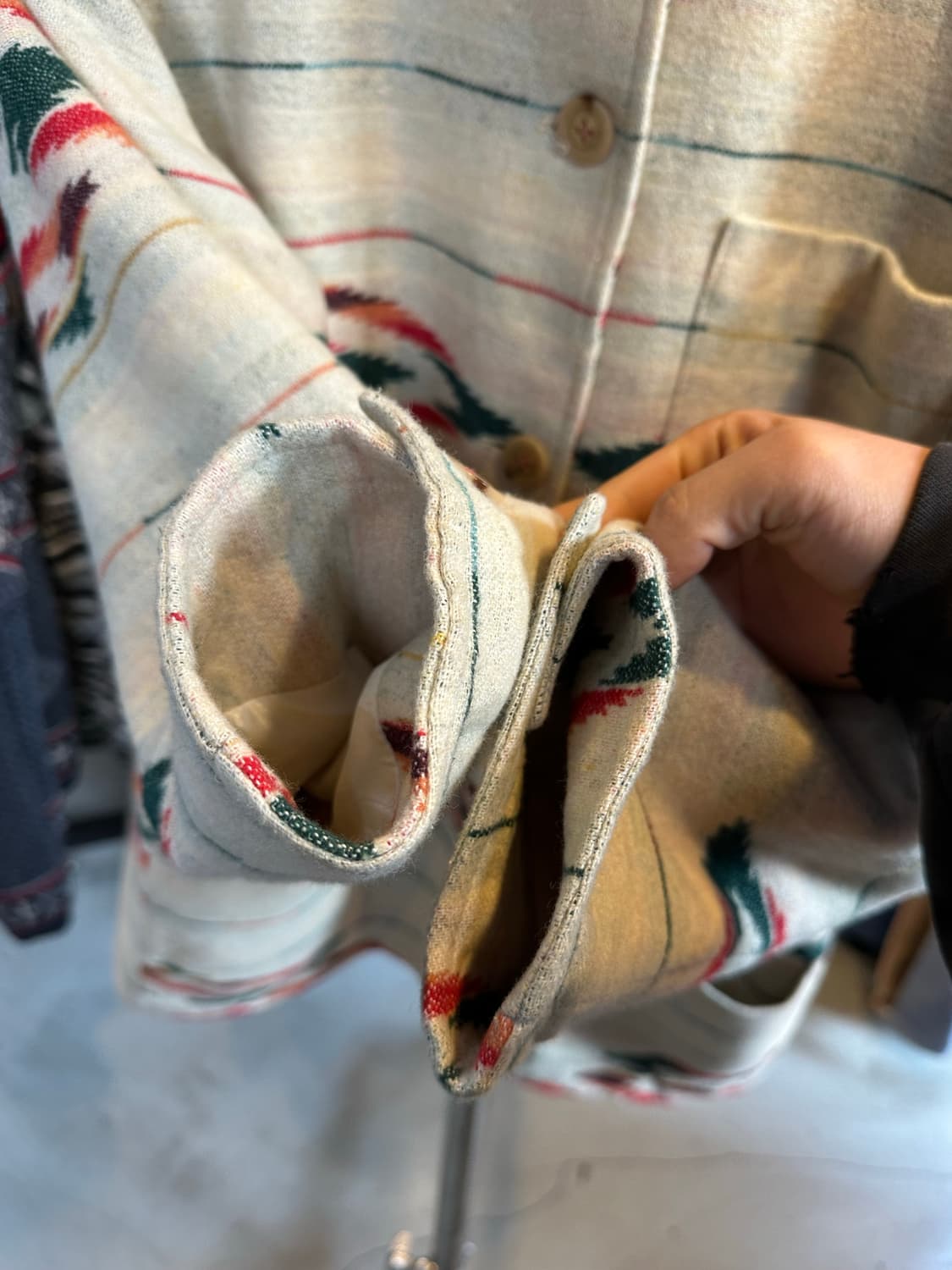 90s Maurizio Ramani 울 아즈텍 웨스턴 코트  상품이미지6