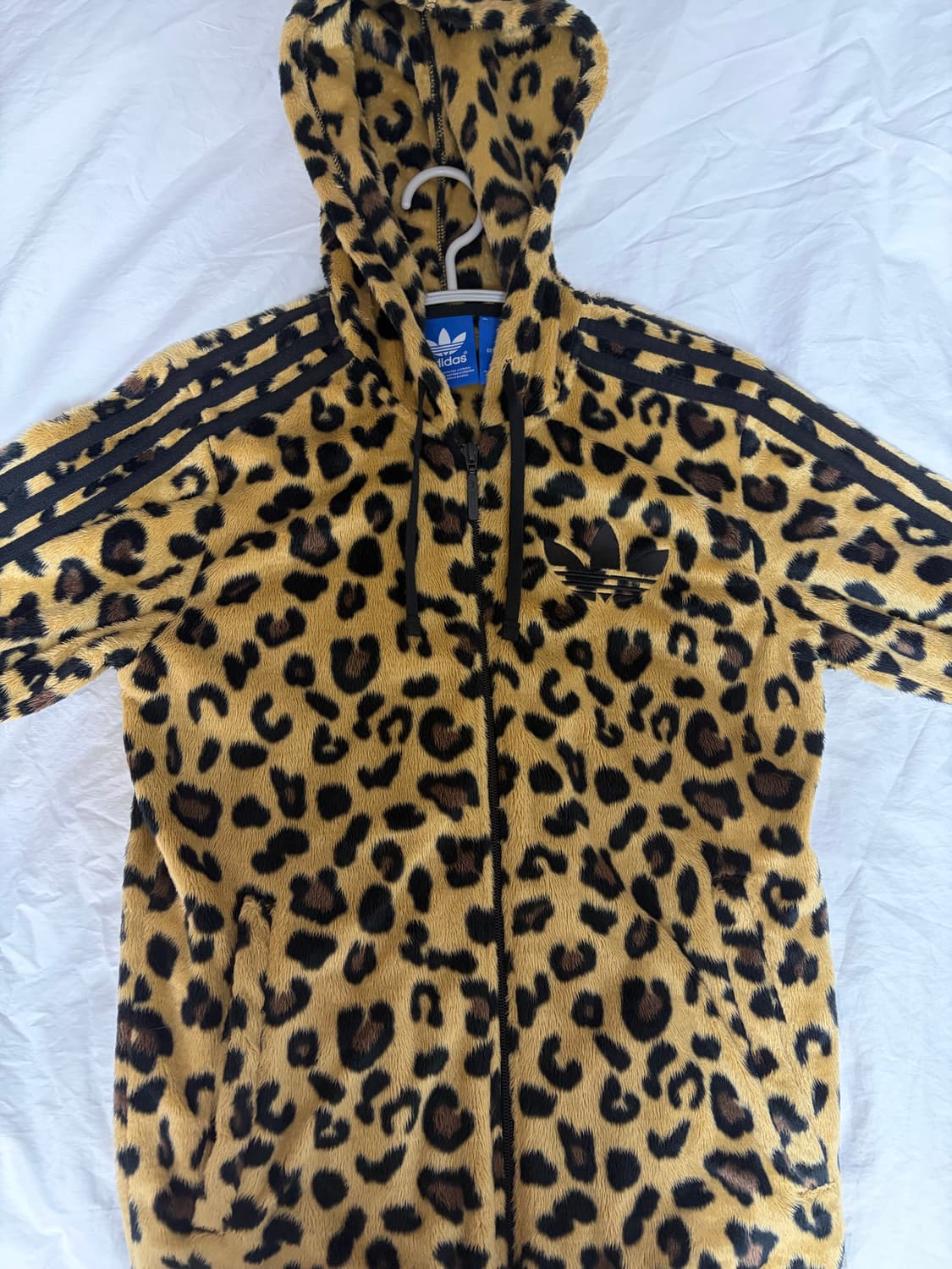 아디다스 파이어버드 쉐르파 레오파드 호피 후드집업 상품이미지1
