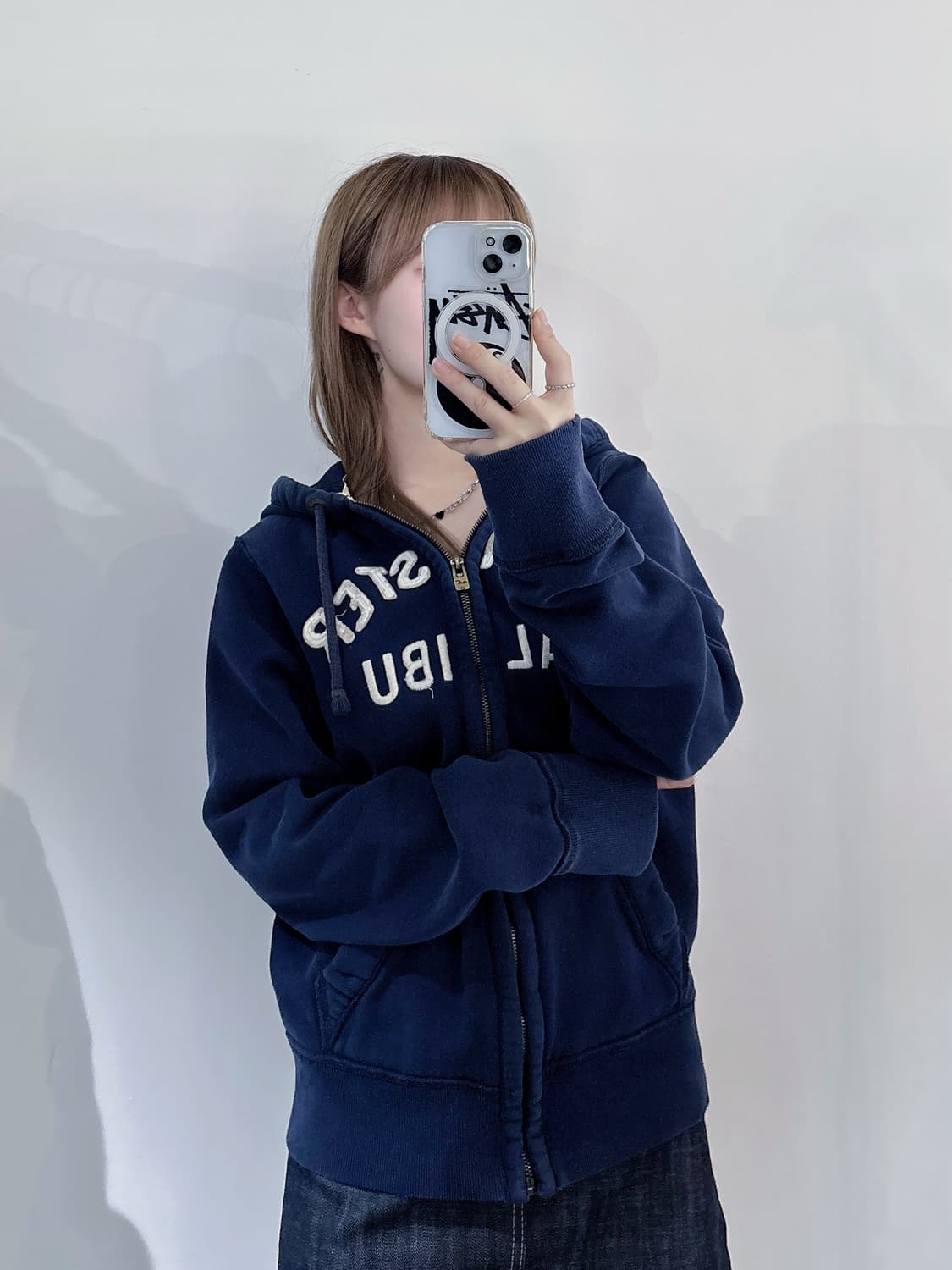 홀리스터 네이비 빅로고 후드집업 상품이미지2