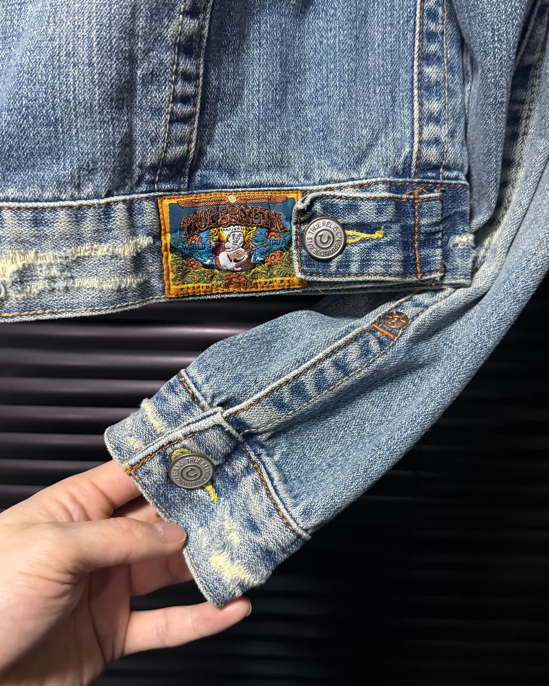 트루릴리젼 트루릴리전 크롭 데님 트러커 청 자켓 S 90 디스로이드 찢청 상품이미지6