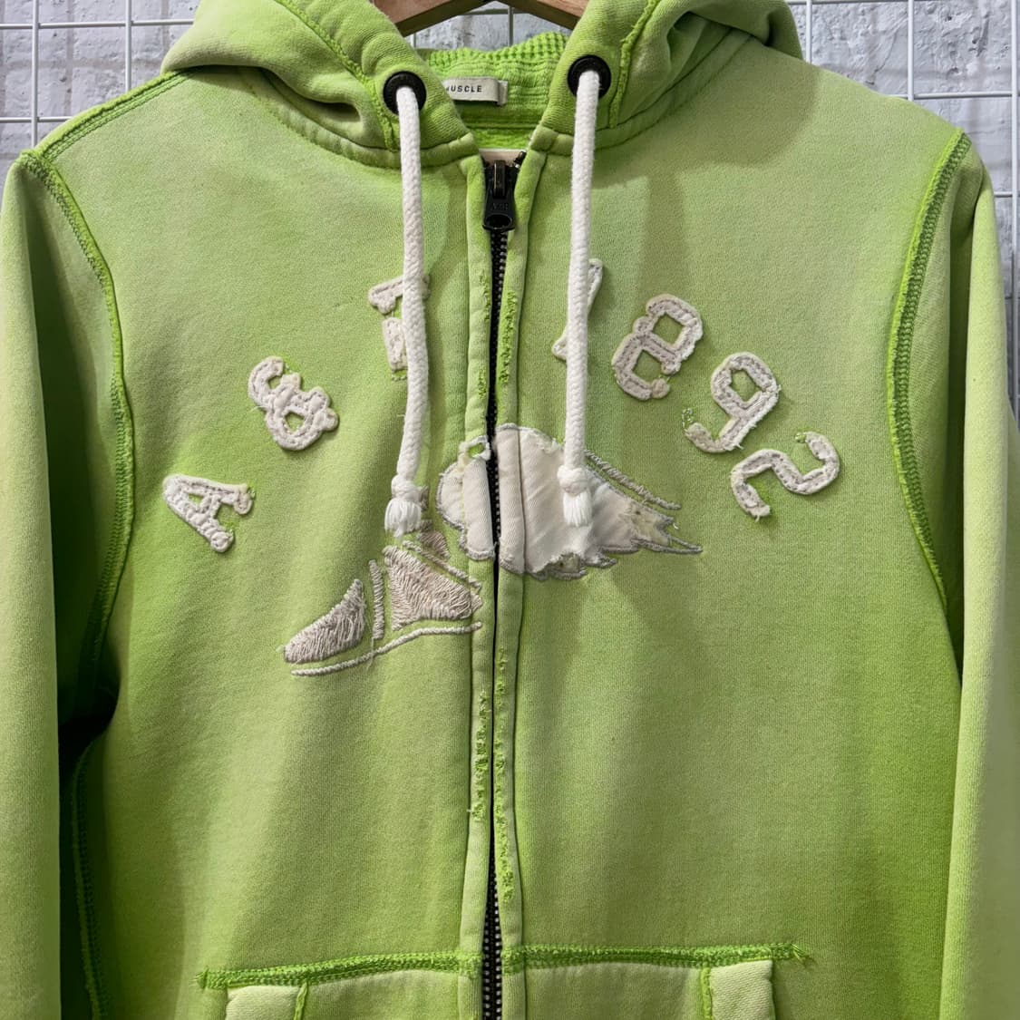 아베크롬비 y2k 빈티지 라이트 그린 후드집업 L 상품이미지5