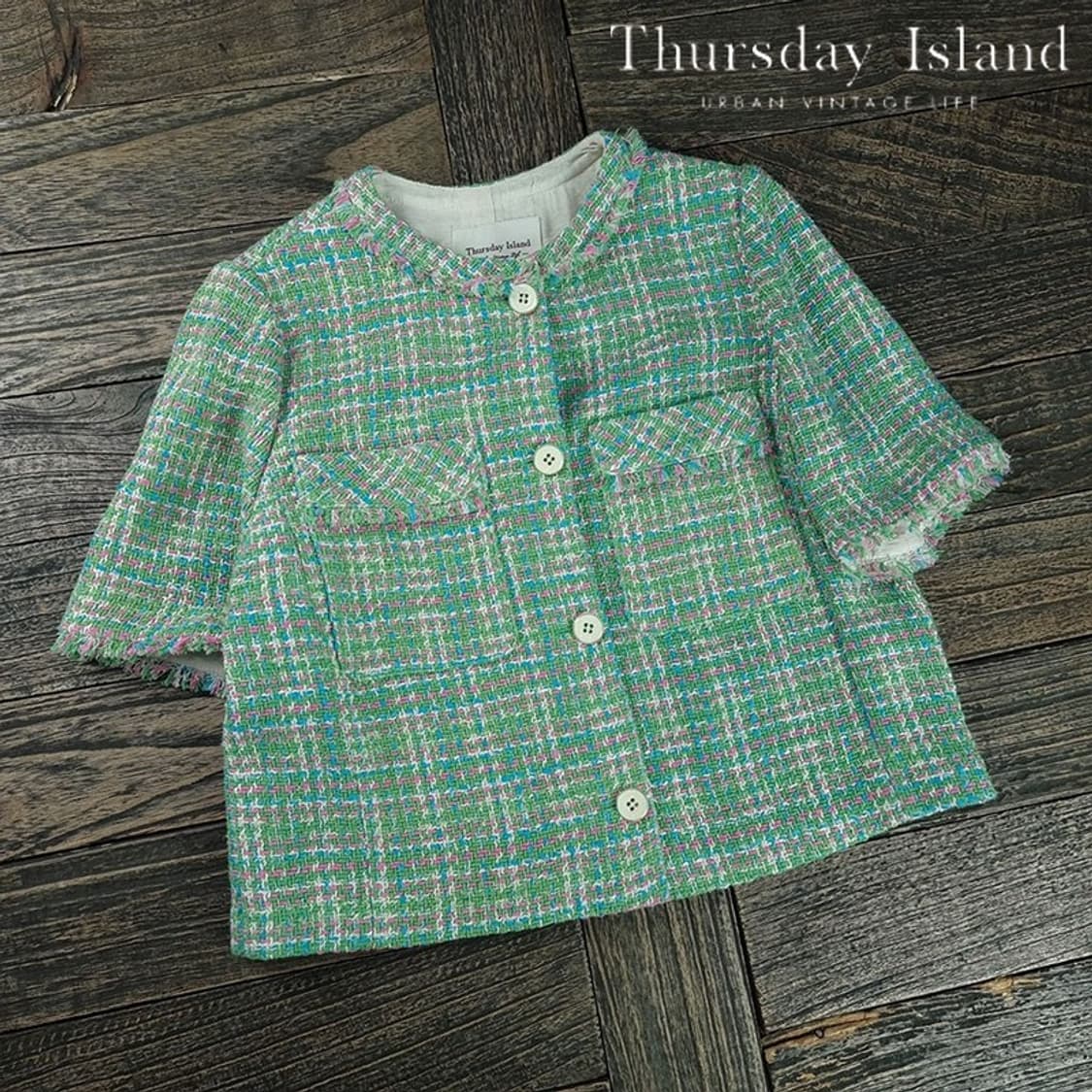 [써스데이아일랜드] 23S/S 반팔 트위드 자켓 M19620 상품이미지1