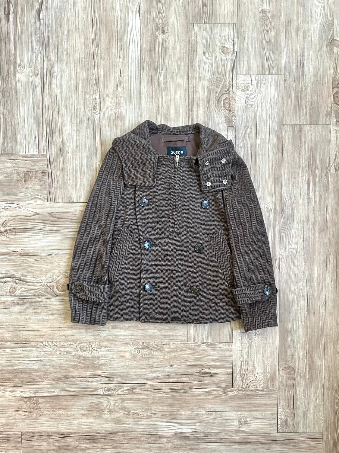 zucca 헤링본 더블 코트 상품이미지1