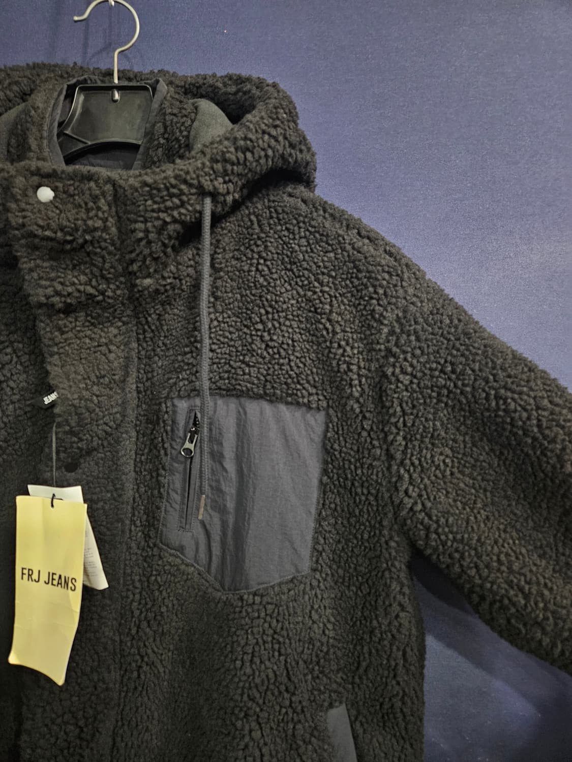 FRJ JEANS 블랙컬러 남성 오버핏 100 롱 뽀글이  상품이미지4