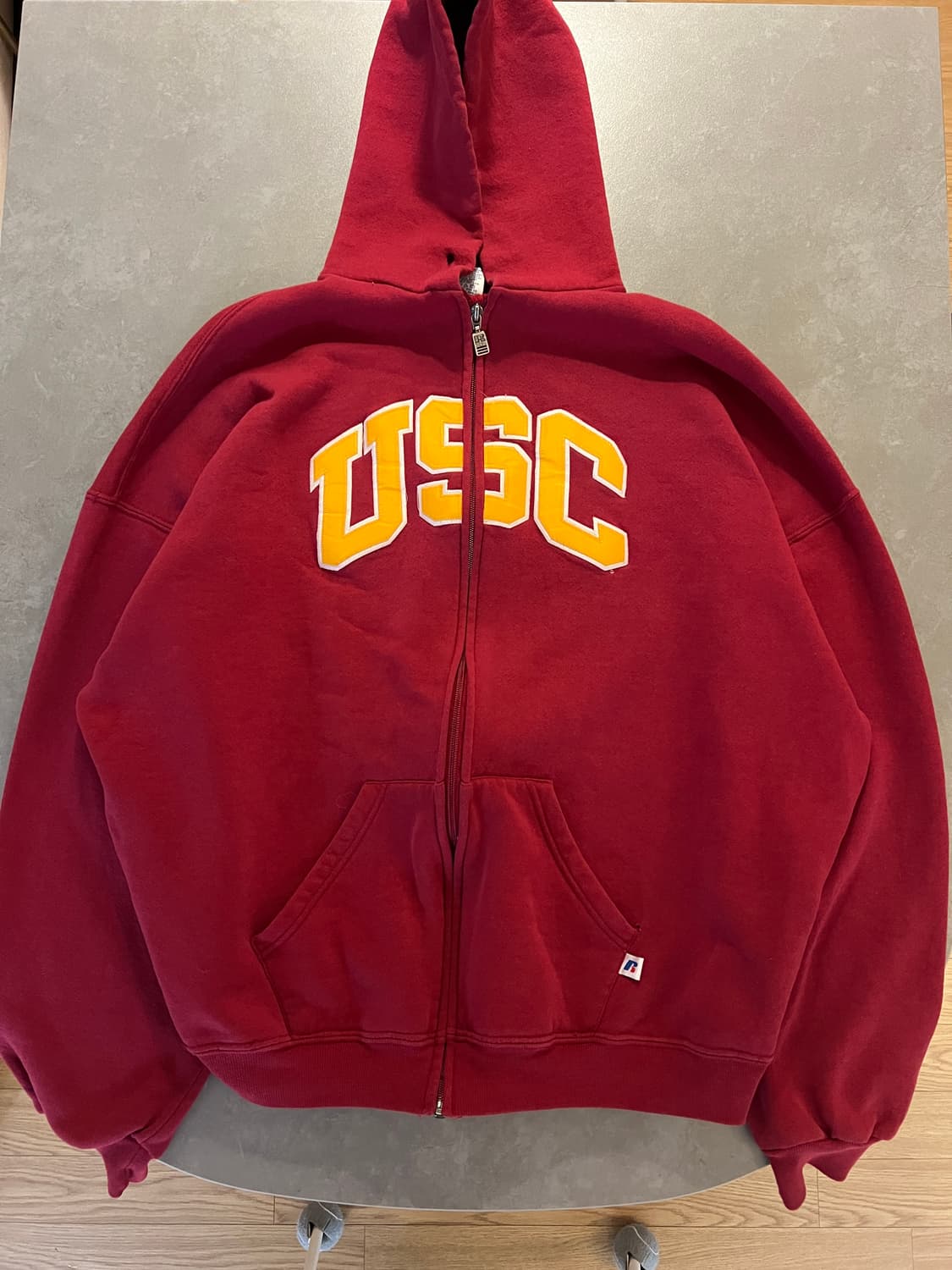 90s 러셀 빈티지 USC 유니버시티 후드집업 XXL 상품이미지2