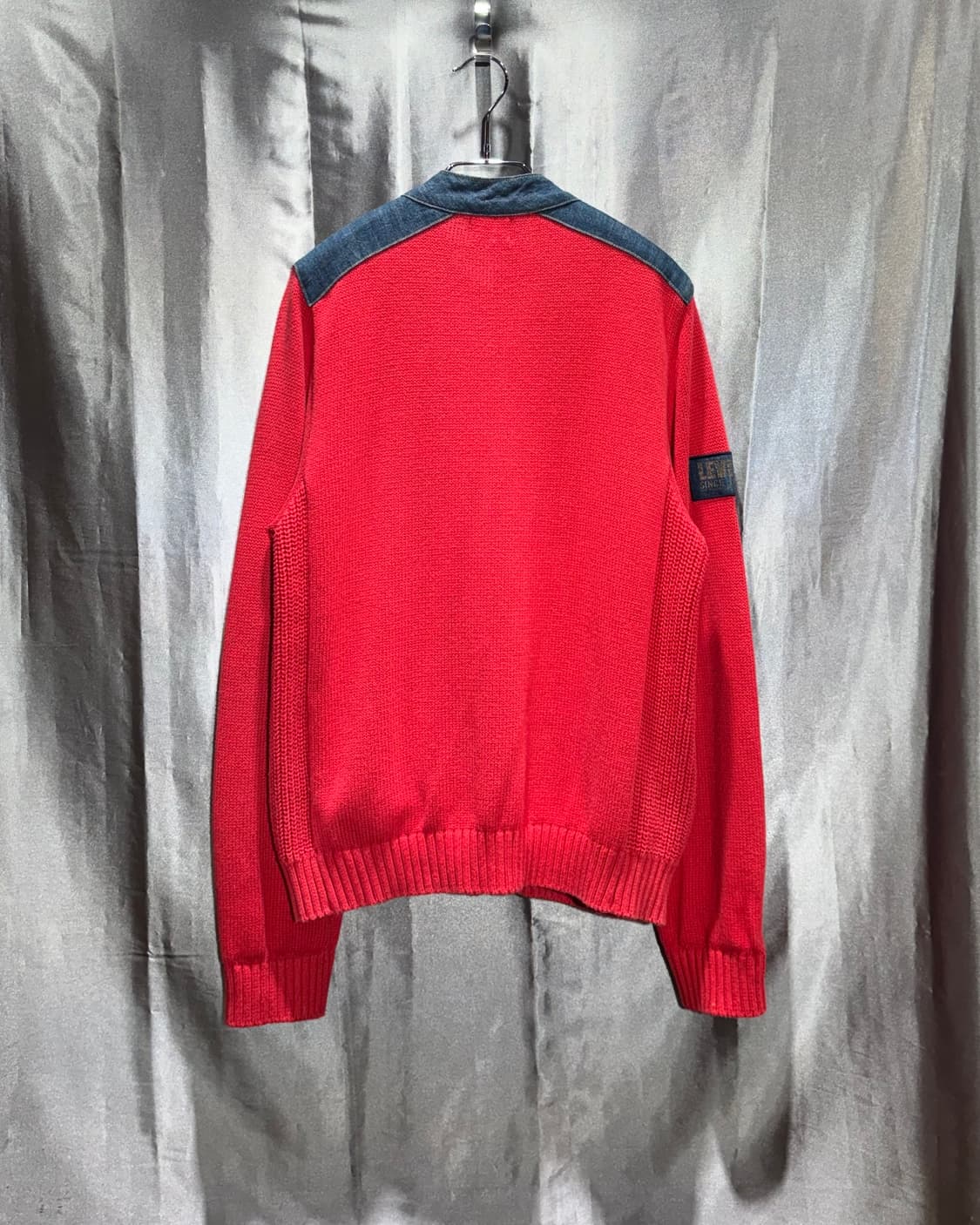 L 리바이스 데님믹스 레드 니트집업 상품이미지3