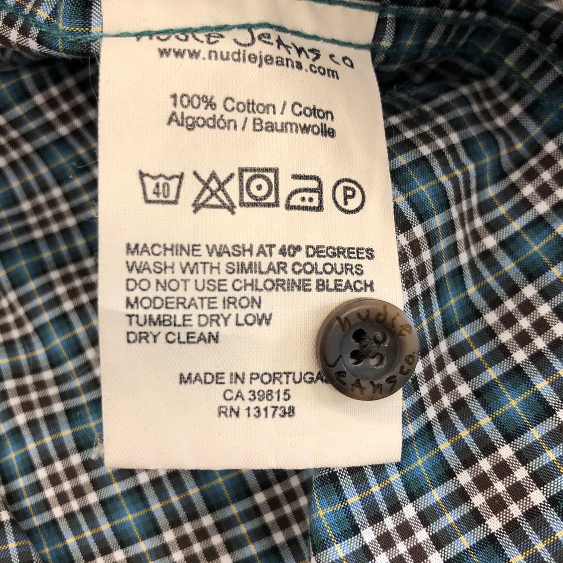 누디진 웨스턴 체크셔츠 M 스냅단추 상품이미지6