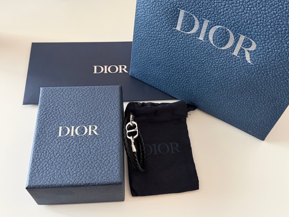 디올 CD Icon 브레이드 가죽 더블 팔찌 팝니다 상품이미지4