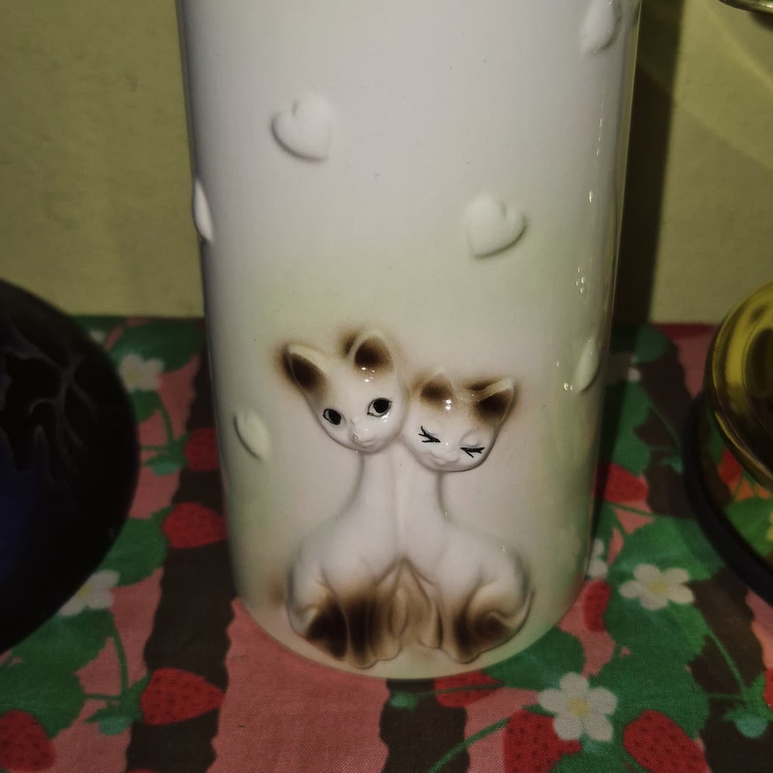 80s 레트로 고양이 도자기 기둥 꽃병 상품이미지7