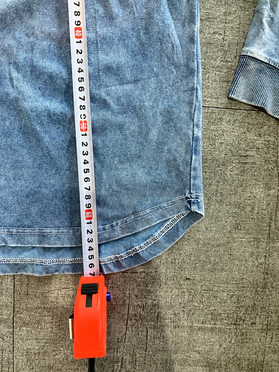 일본빈티지 Logodays 올드스쿨아메카지 혁오풍 데님스웻셔츠 중청 상품이미지4