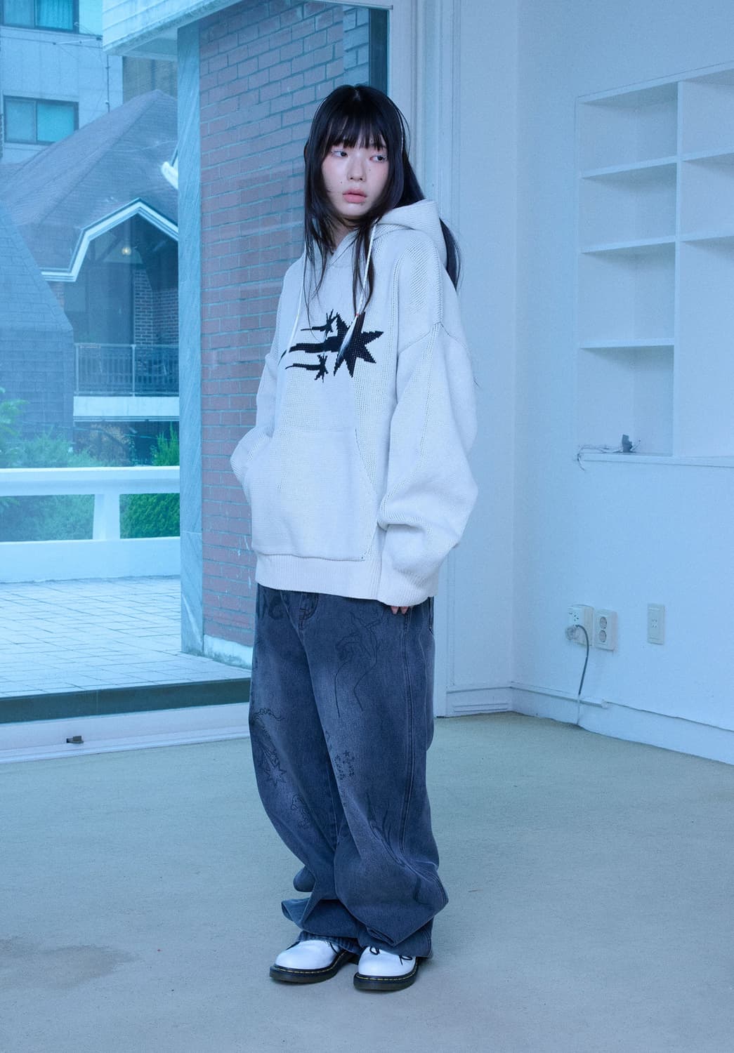 [새제품] 나이스고스트클럽 니트 후드티 상품이미지5