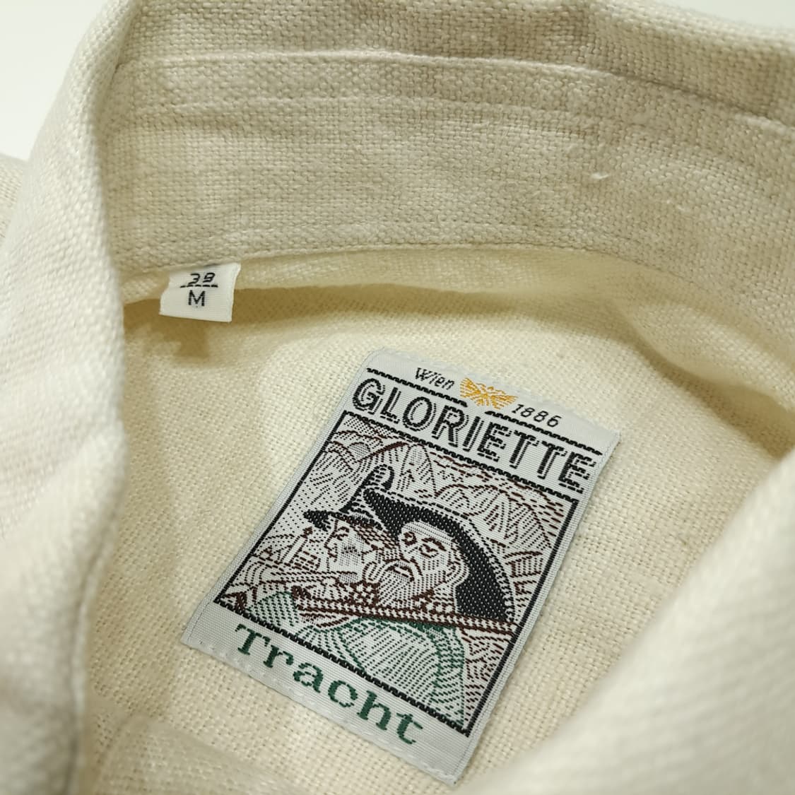 CL694 M 글로리에떼 90s 독일 트라흐텐 바바리안 알펜 린넨 셔츠 상품이미지4