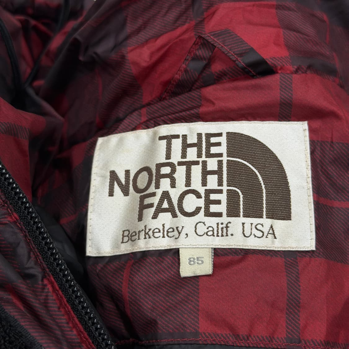 노스페이스 빈티지 모리걸 체크 700 패딩 레드 85 상품이미지5