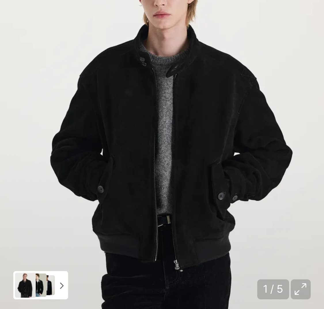 [M] (새상품) 커넥트킨록 레더 스웨이드 헤링턴 바라쿠타 자켓 블랙 상품이미지5