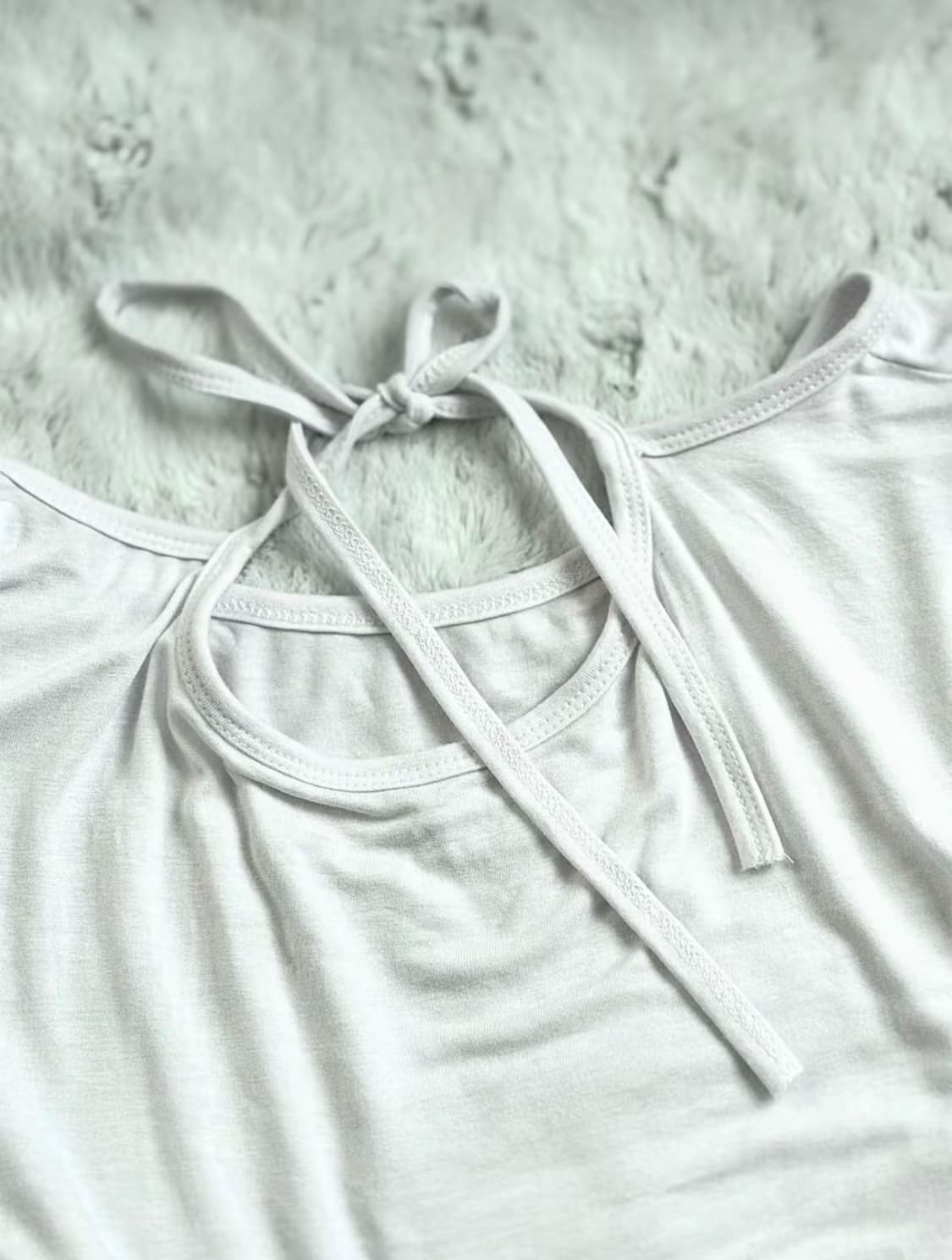 [새상품] 여리핏 셔링 포인트 리본 반팔티 상품이미지2