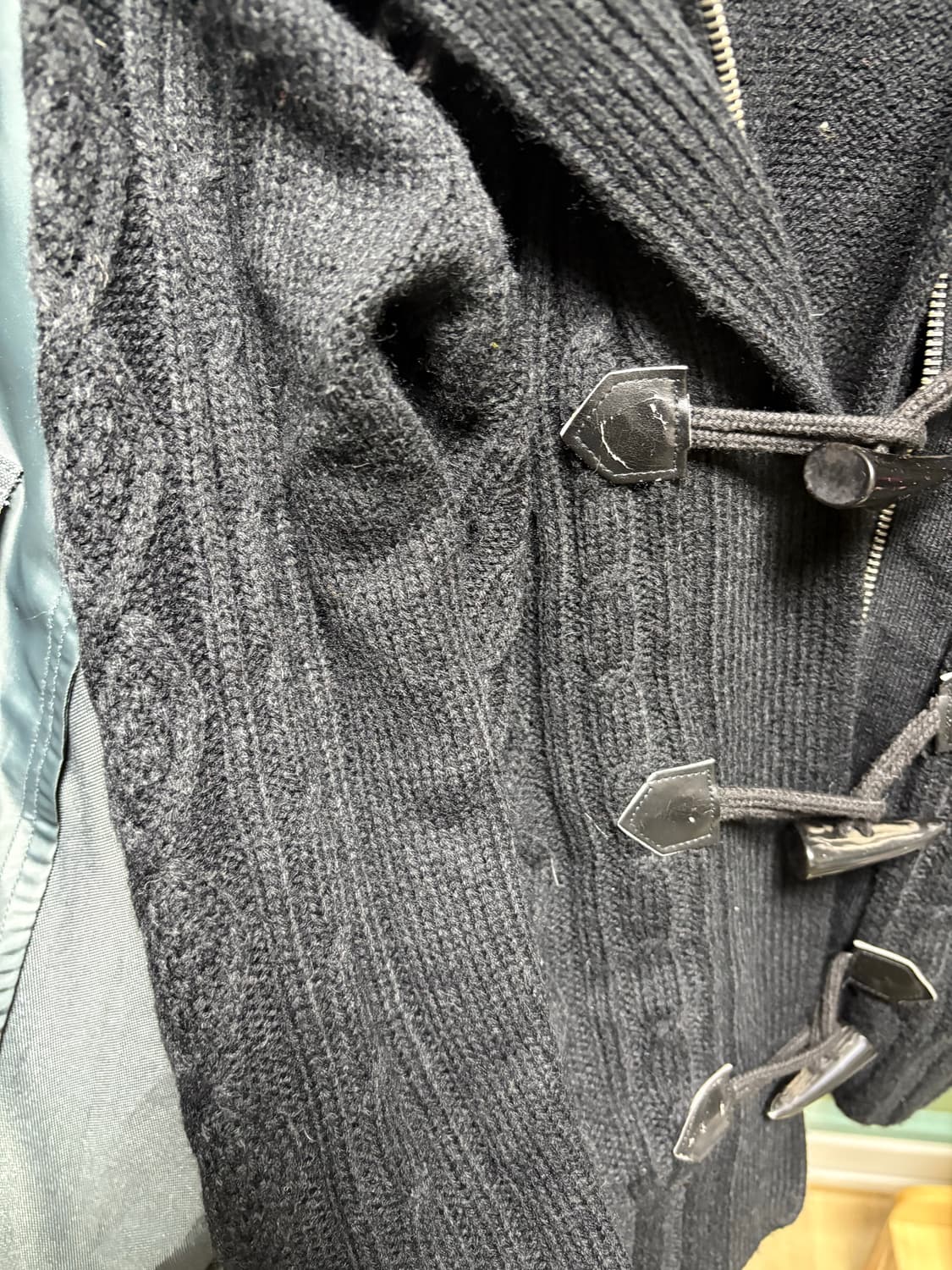 일본빈티지 블랙 퍼가디건 상품이미지4