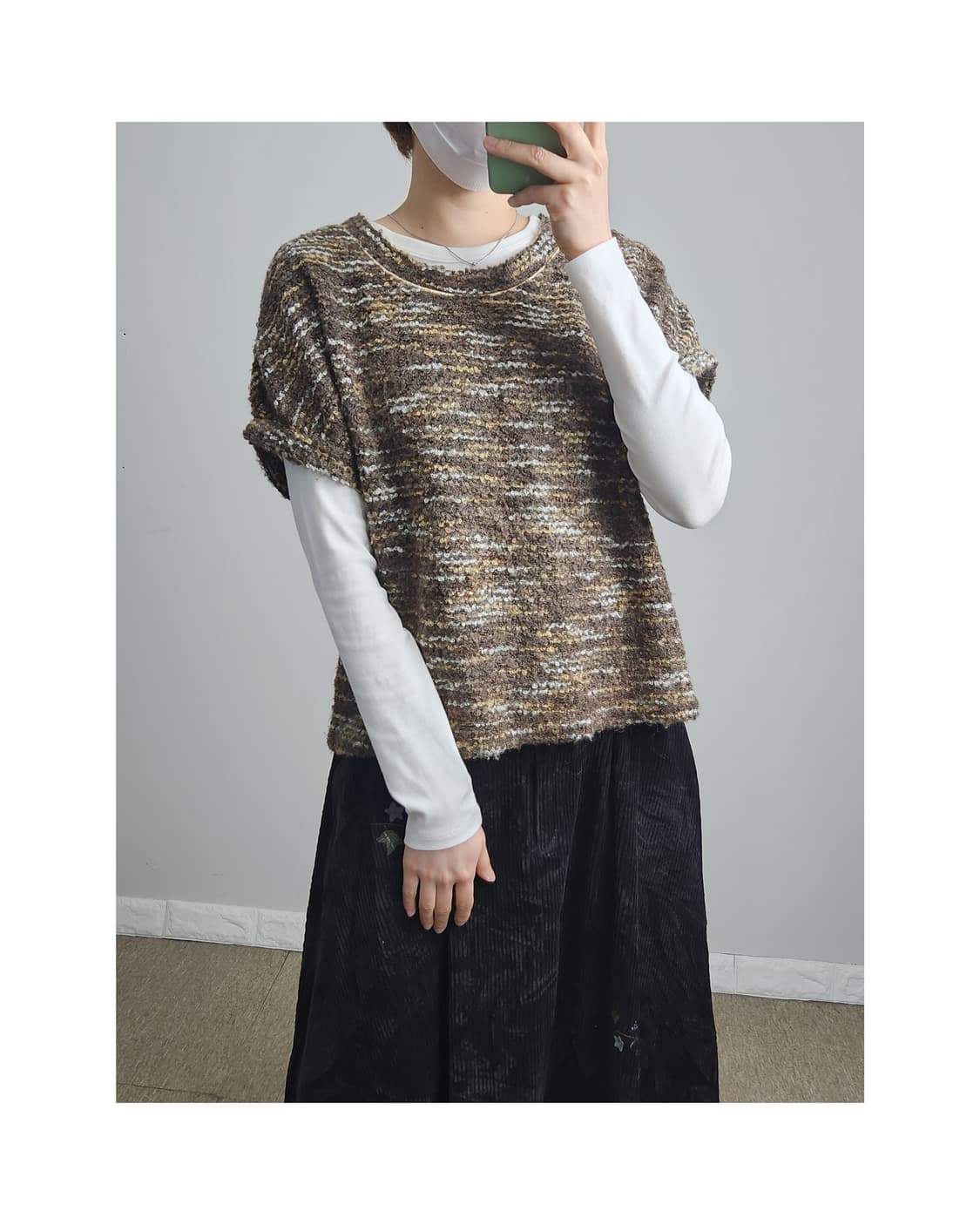 반소매 믹스 니트 상품이미지1