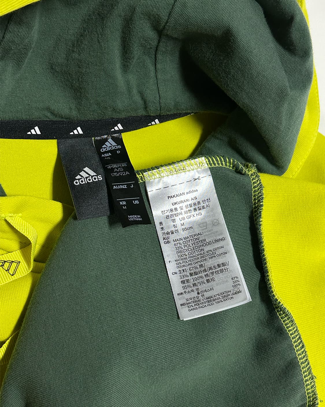 아디다스 절개 후드 형광 상품이미지4