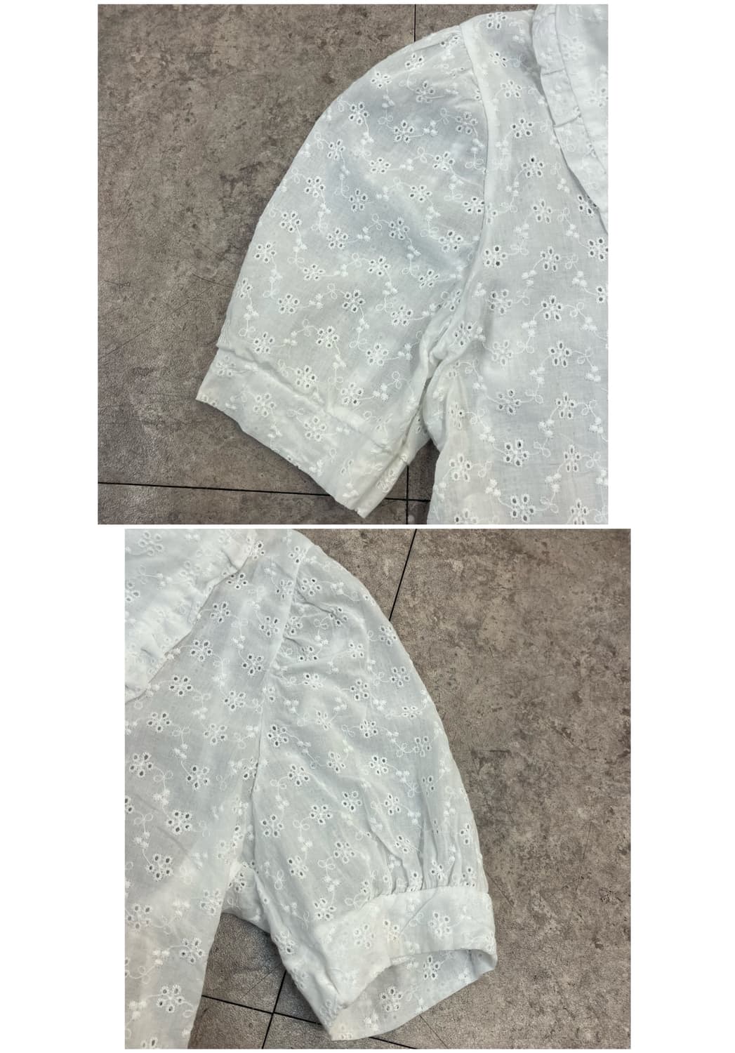 빈티지 카라 반팔 블라우스 화이트 #csz3749 상품이미지5