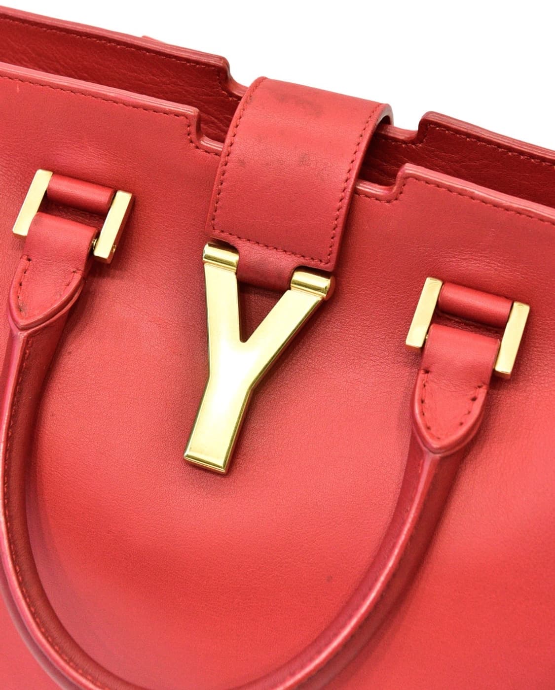 생로랑 카바시크 스몰 레드 보스턴백 (정품) 상품이미지6