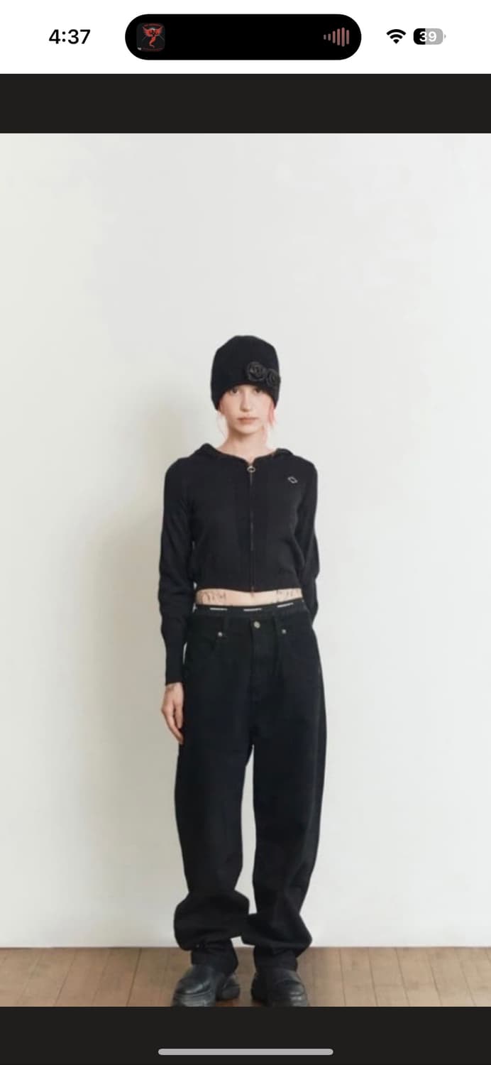 미스치프 롬버스 니티드 후드 블랙 S 상품이미지4