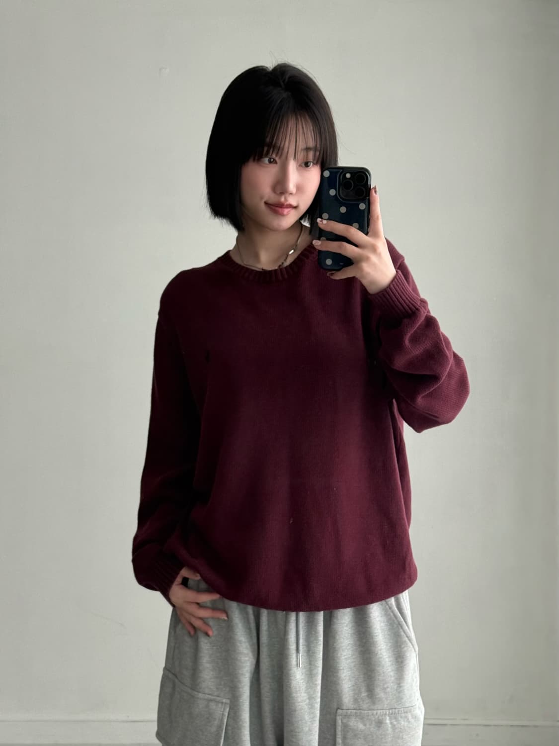 폴로 버건디 니트 상품이미지1