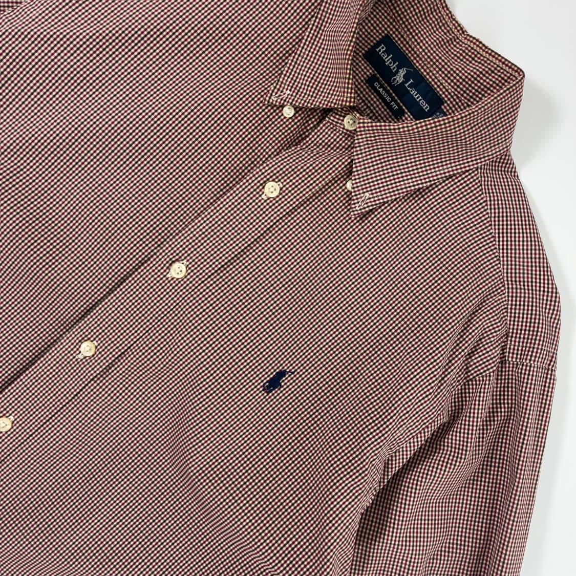 Polo  폴로 랄프로렌 90,s 자수 코튼 체크셔츠  상품이미지3