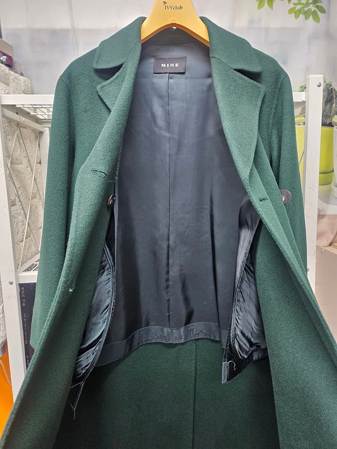 마인 여성롱코트 55 핸드메이드 그린 더블코트 AD11 상품이미지3