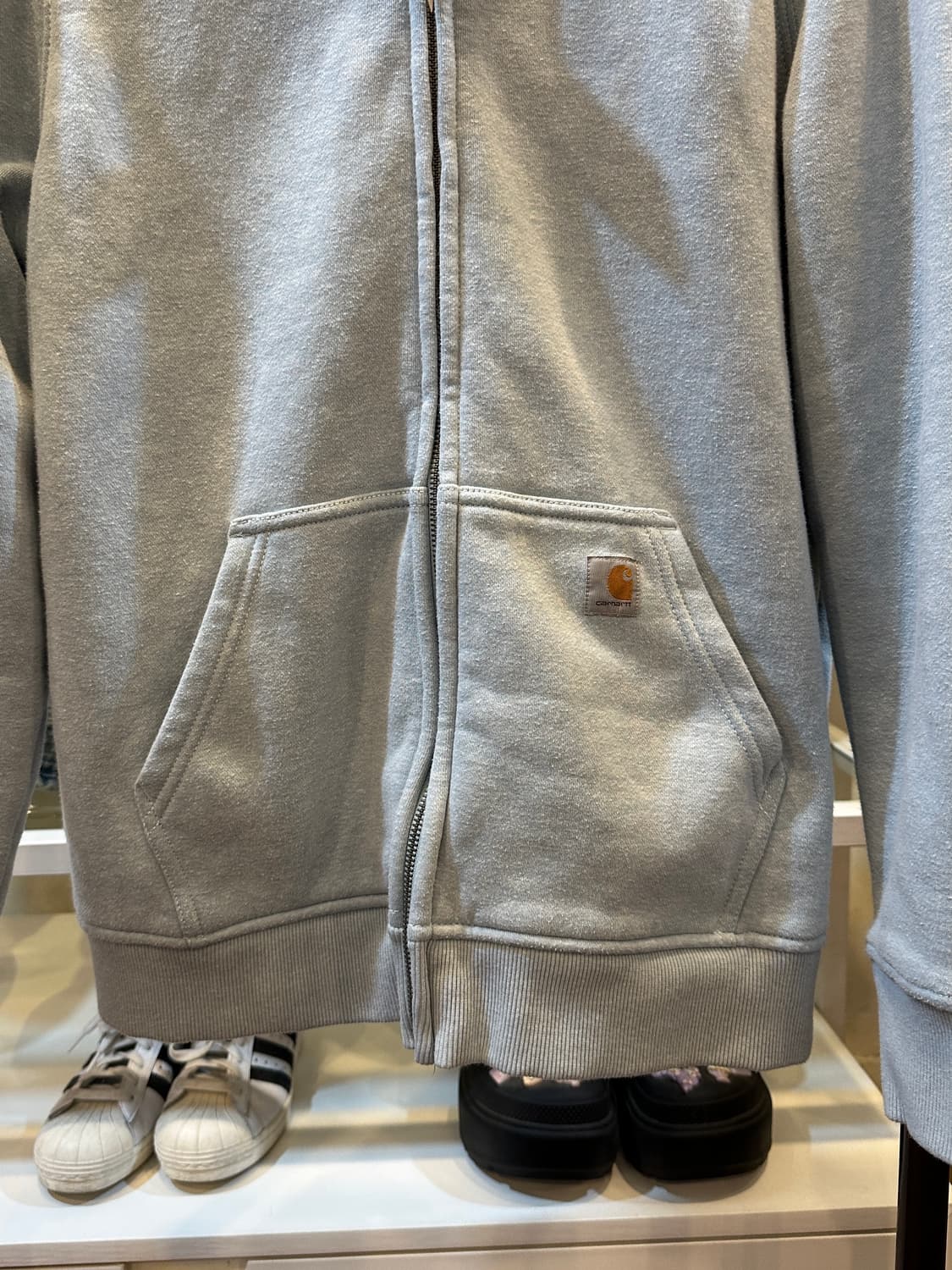 칼하트 릴렉스드핏 스카이블루 후드 집업 XL  상품이미지4