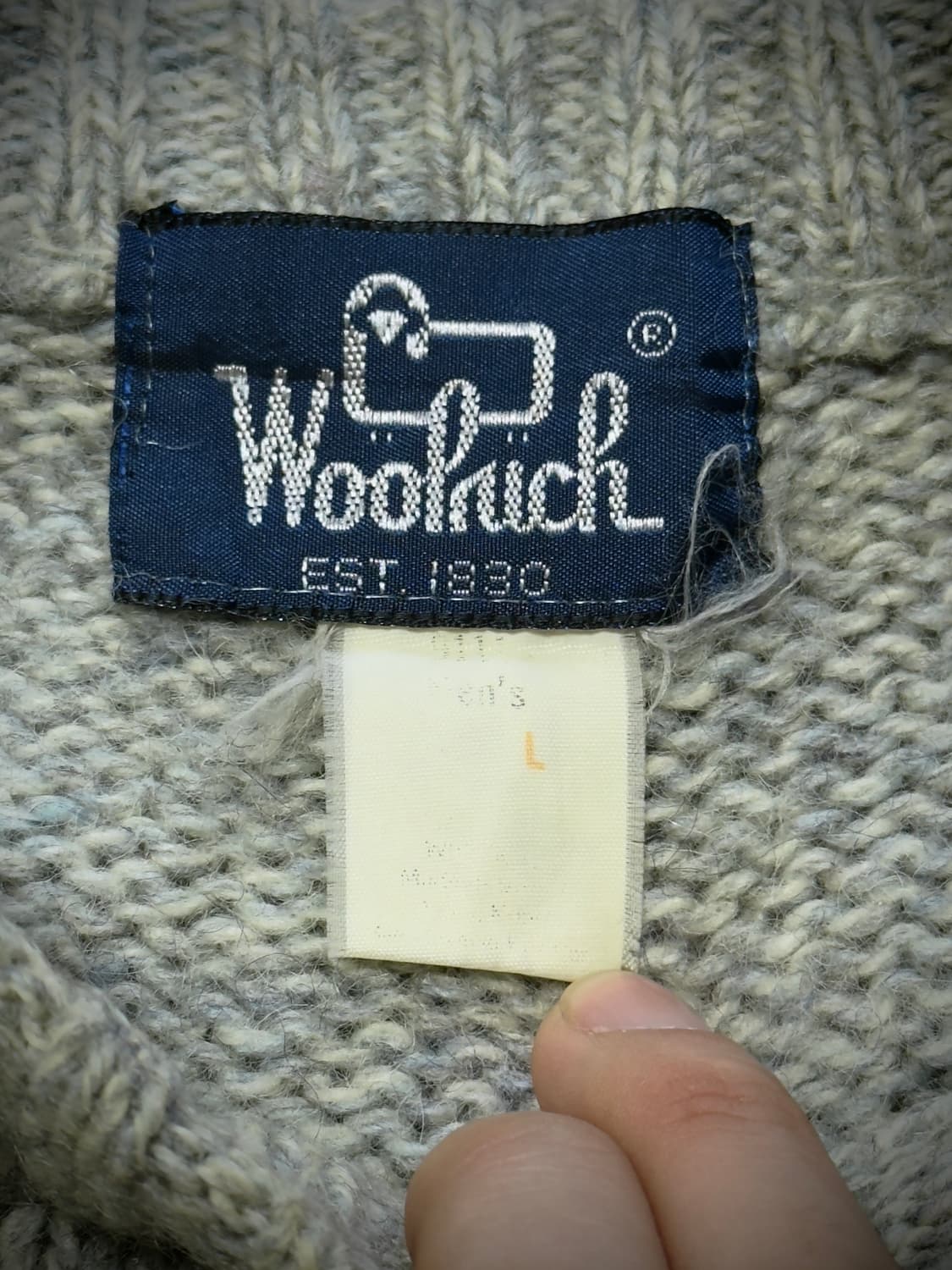 60s Woolrich wool fisherman Knit 상품이미지10