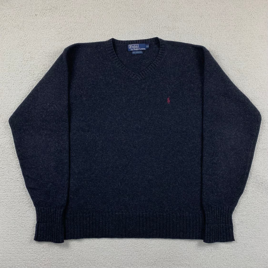 폴로 랄프로렌 포니로고 램스울 브이넥 니트 블랙 상품이미지1