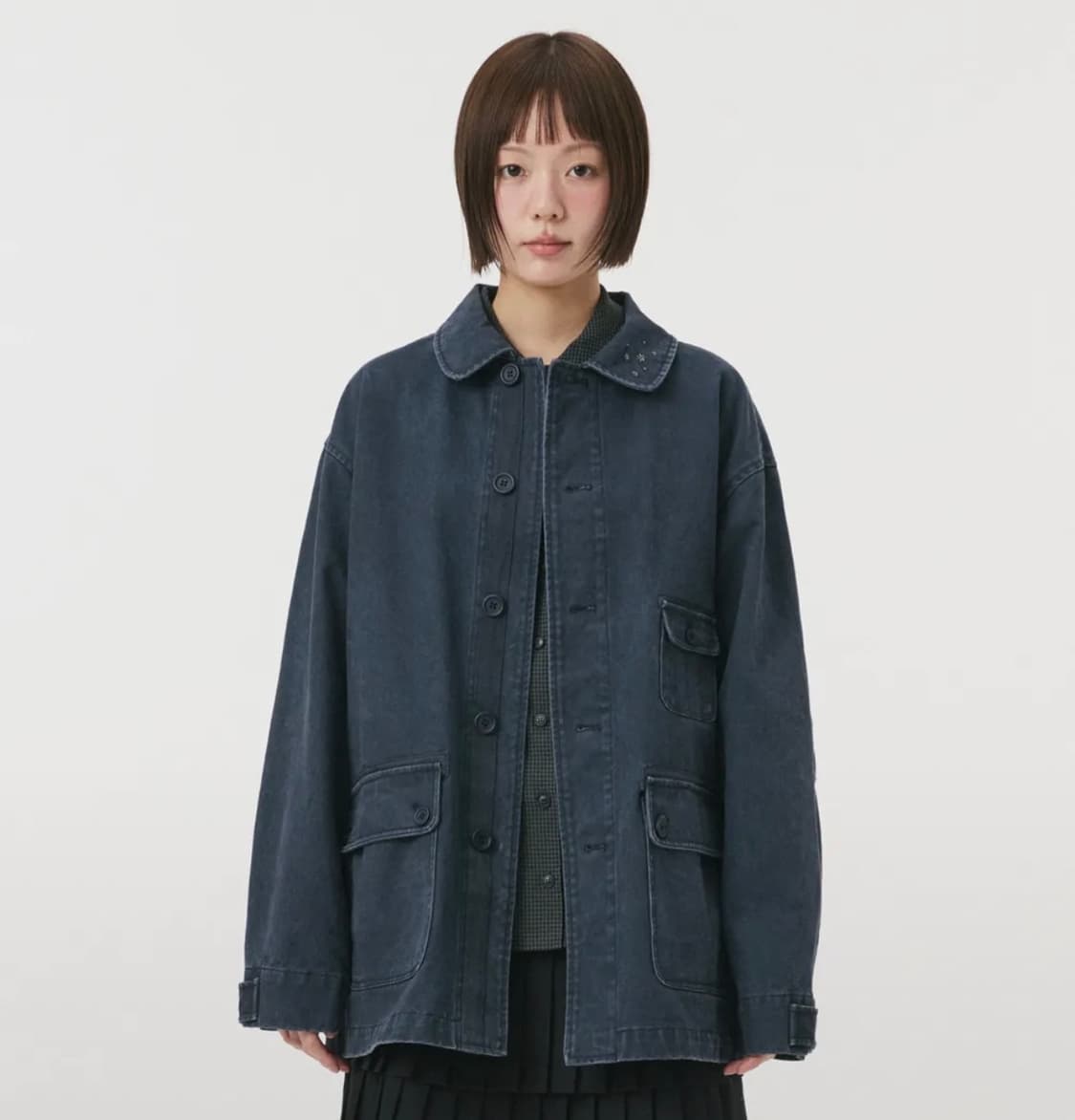 무신사 오헤시오 스타 플로럴 코튼 자켓 아우터 네이비 모리걸빈티지 상품이미지1