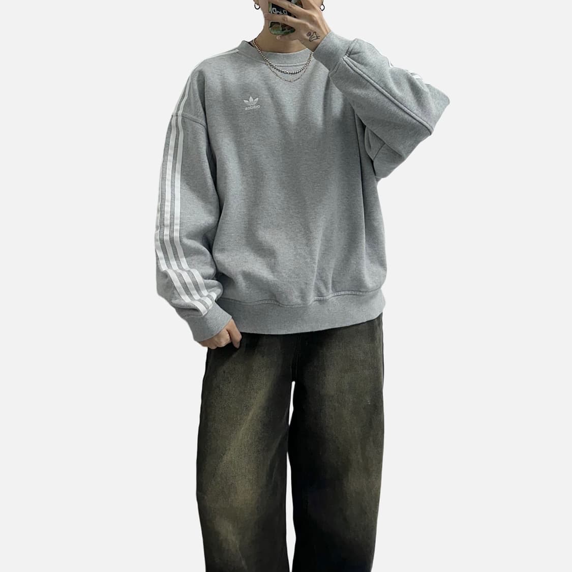 아디다스 3S 삼선 오버사이즈 맨투맨 상품이미지3