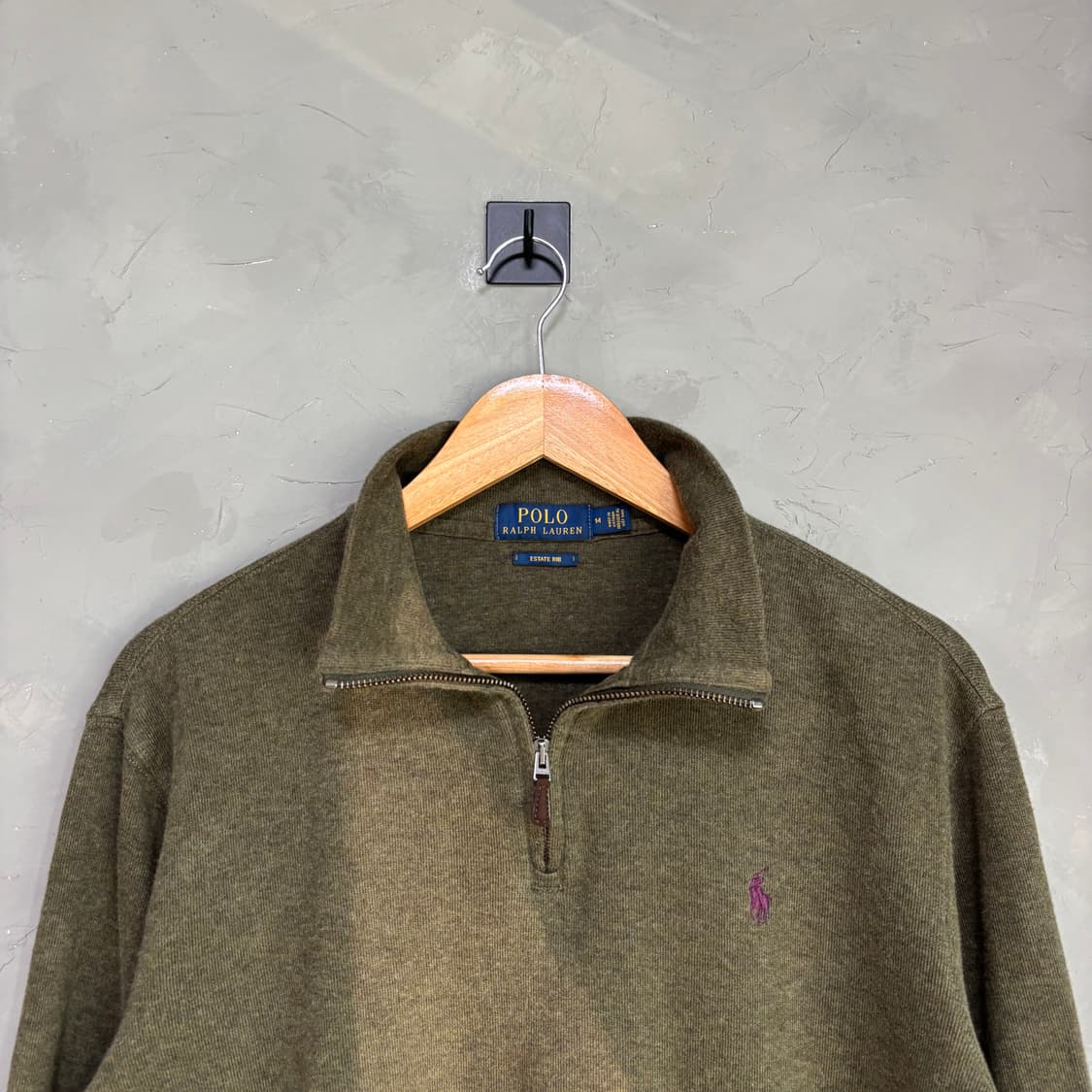 폴로 랄프로렌 니트 반집업 카키 상품이미지2