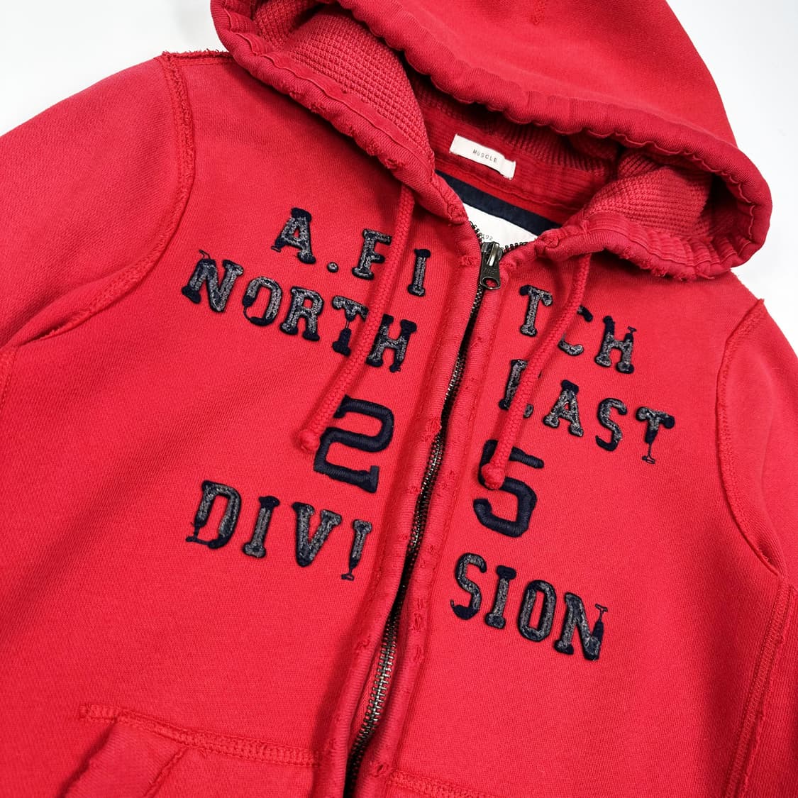 아베크롬비 og y2k 헤비코튼 후드집업 레드 M 상품이미지3