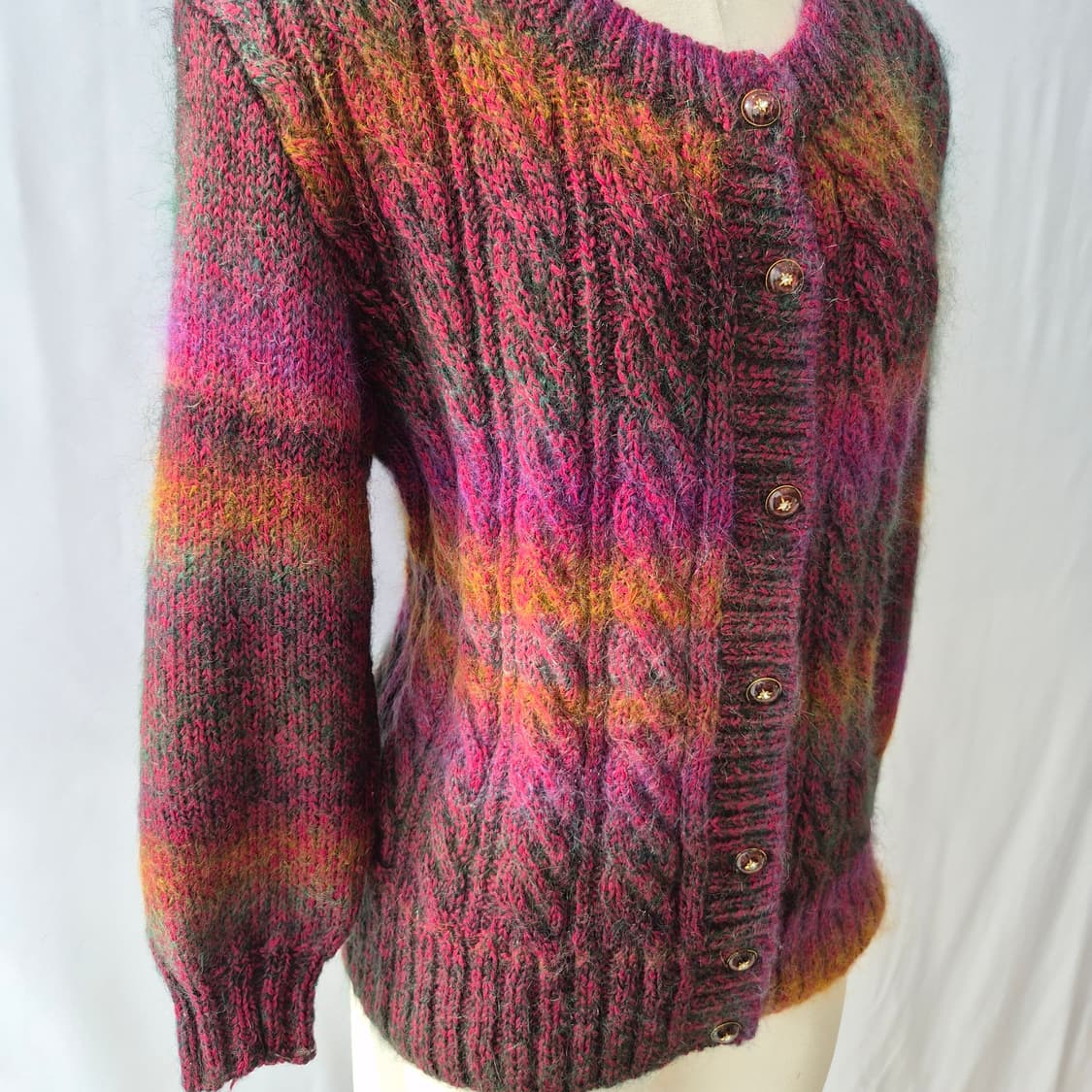 빈티지 그라데이션 케이블 니트 가디건 상품이미지6