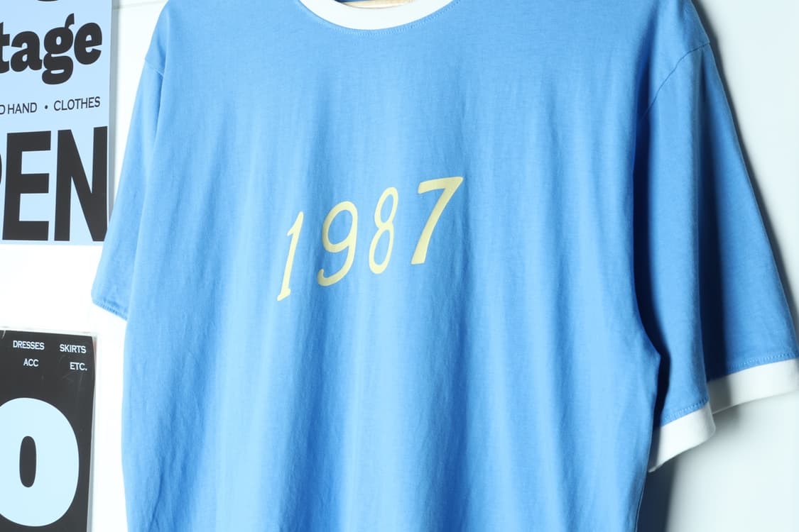 (M-L) 엠엠엘지 반팔 티셔츠 링거 블루 Y2K 하늘-7AF7 상품이미지5