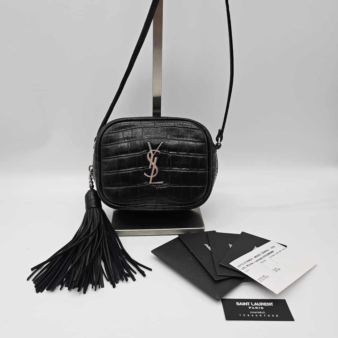 정품 입생로랑 태슬 크로커다일 블로거 미니 크로스백 상품이미지1