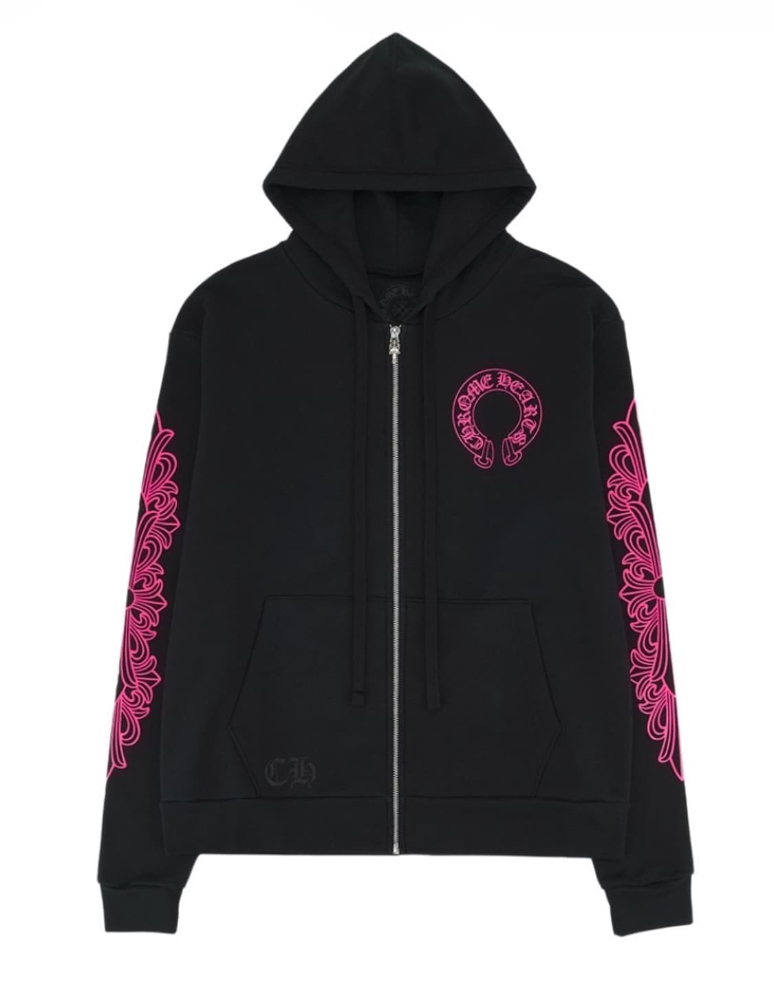 [L] 크롬하츠 홀스슈 플로럴 후드 검핑 핑크 상품이미지1