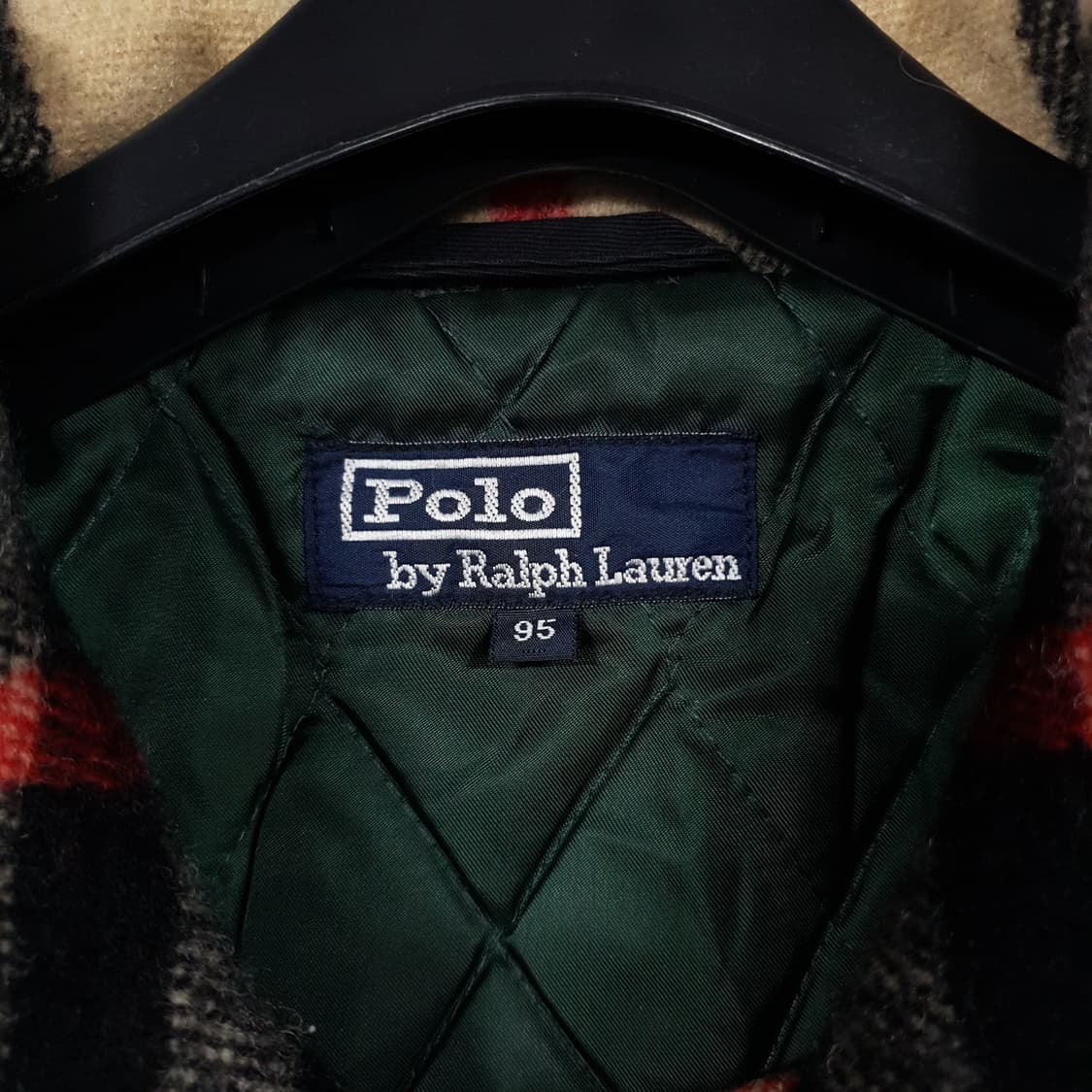 실측 XL) 폴로 랄프로렌 90s 타탄체크 울 필드 자켓 하프 코트 희귀 상품이미지8