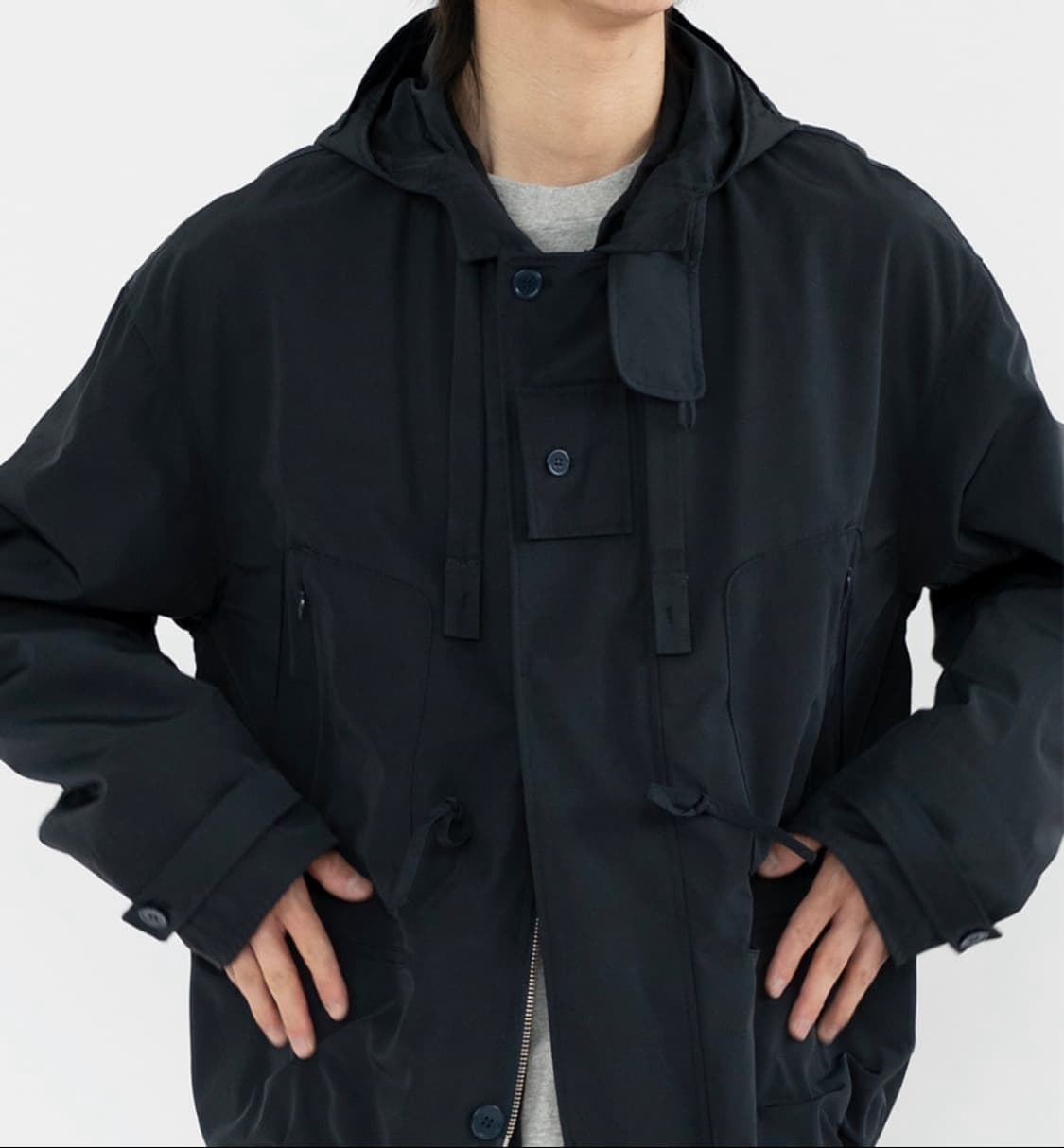 폴리테루 후디드 파카 블랙 상품이미지1