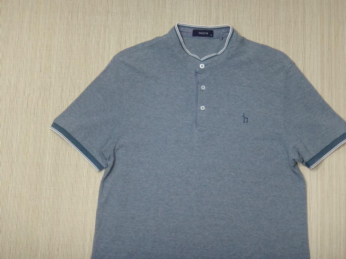 (2XL) 헤지스 헨리넥 에어쿨 면 반팔 카라 티셔츠 상품이미지3