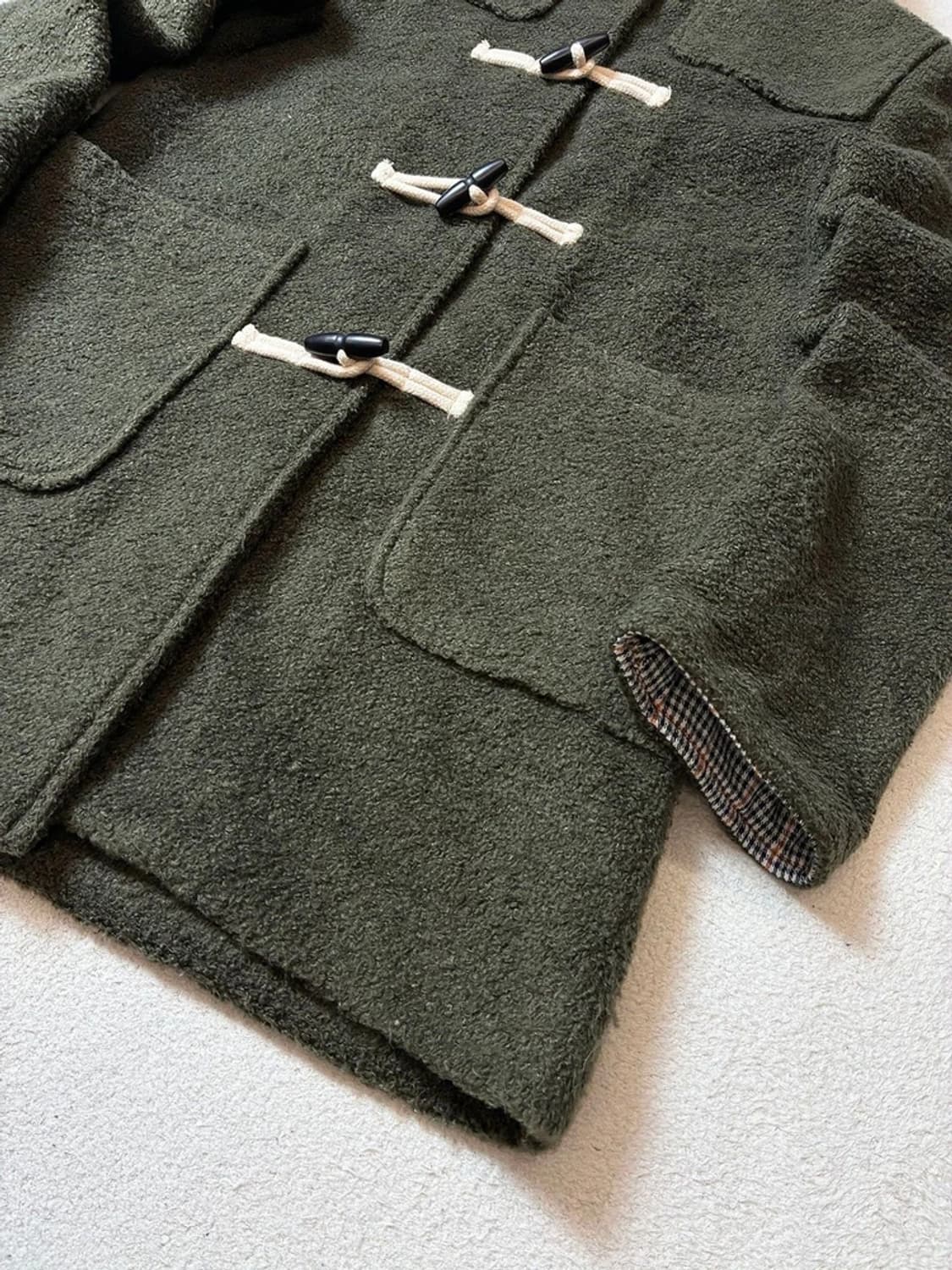 MO WOMAN 체크 패턴 더플 후디 코트 PN7292 상품이미지3