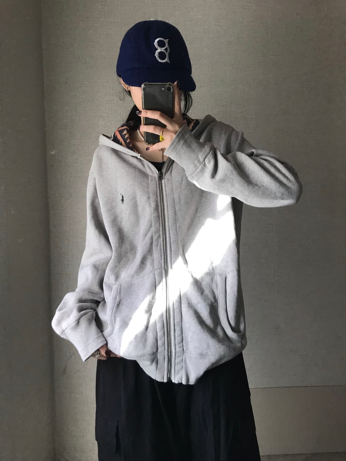 폴로 그레이 후드집업 상품이미지3
