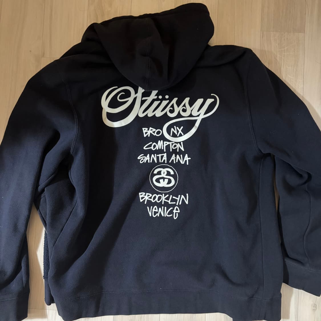 Stussy world tour zip hoodie navy 상품이미지2