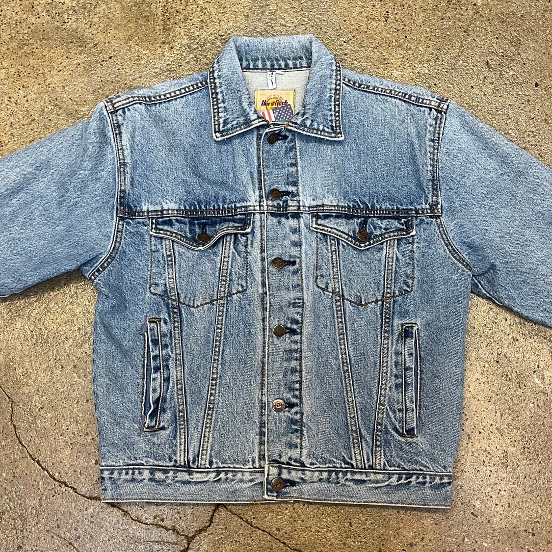 레어 90s 빈티지 하드락카페 도쿄 데님자켓 청자켓 상품이미지3