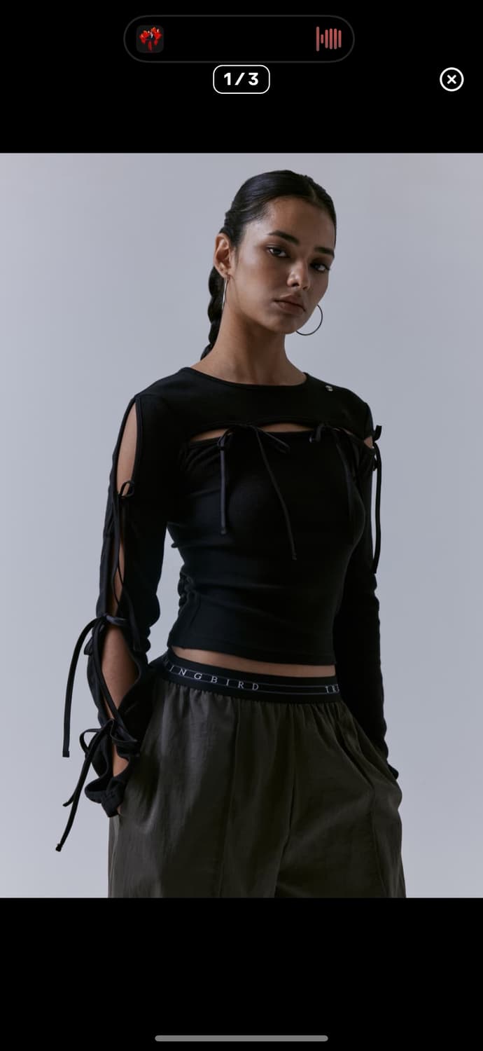 트리밍버드 슬릿 스트랩 롱 슬리브  상품이미지1