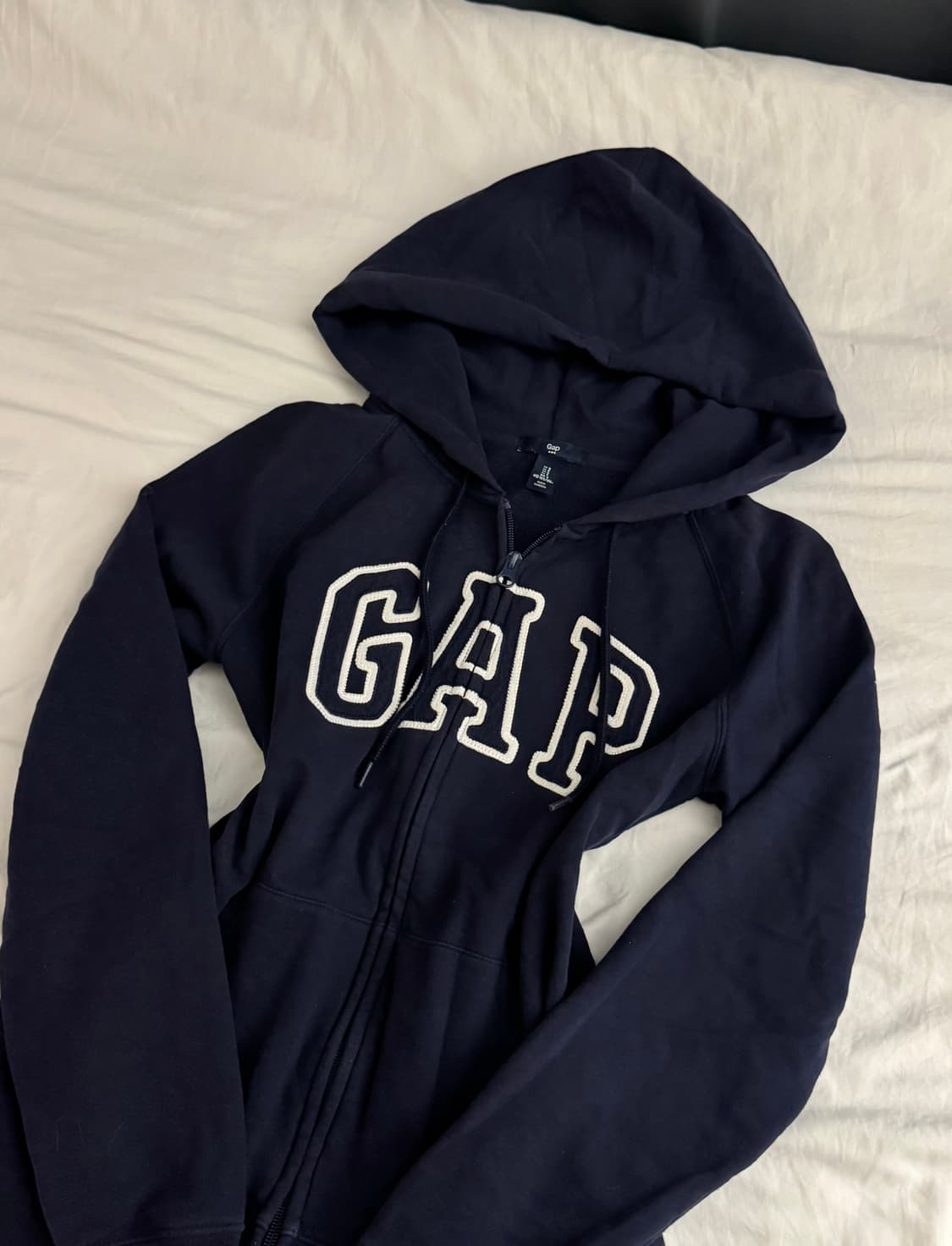 갭 네이비 딱붙 후드집업 S 상품이미지1