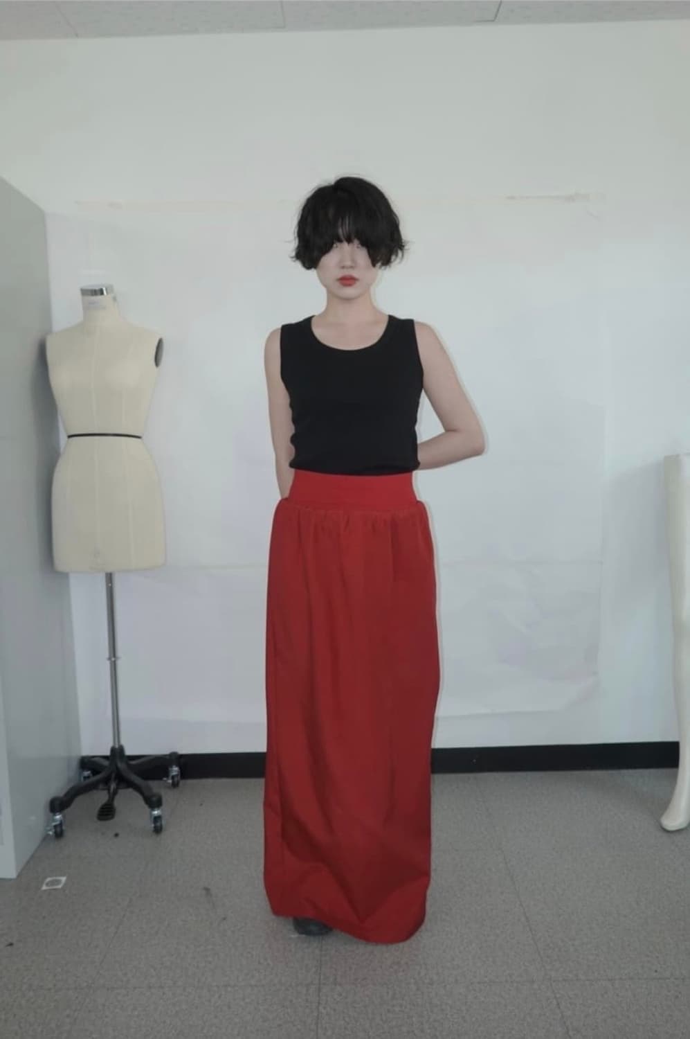 Eonts silk cushion skirt (red) 상품이미지1