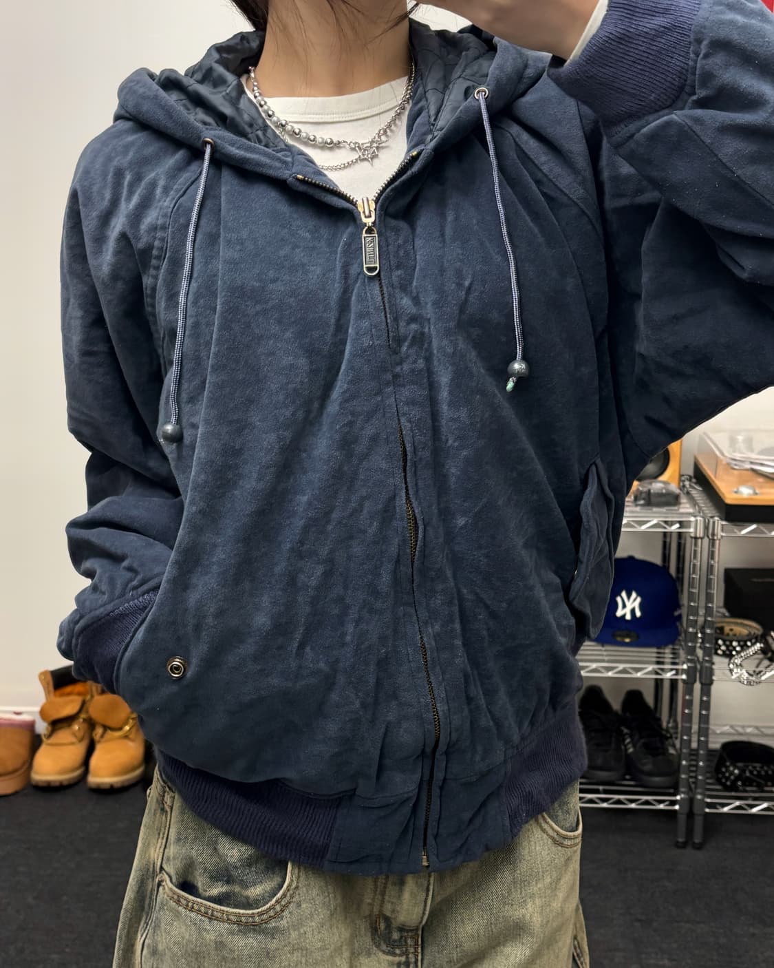 올드 빈티지 벨벳 후드 자켓 상품이미지2